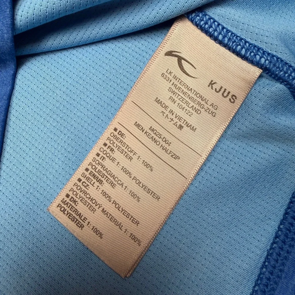 KJUS Men Keano Half Zip Pullover Blue MG25-D04 Size 52 L Duck logo